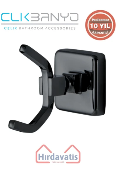 ÇELİK BANYO Paslanmaz Pirinç Kumru 1’li Askılık Mat Siyah