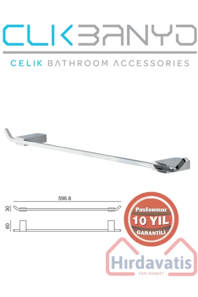 CLK BANYO Paslanmaz Pirinç Titanik 60cm Uzun Havluluk ürün görseli