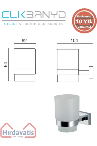 ÇELİK BANYO Paslanmaz Pirinç Kenzo Fırçalık - Resim 2