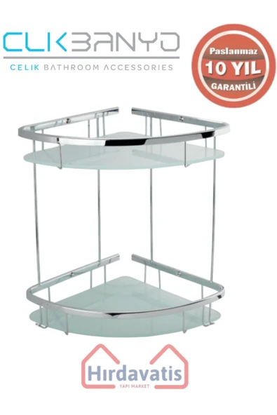 ÇELİK BANYO Paslanmaz Pirinç Karmina Camlı Oval Süngerlik İkili 22x22cm Sabunluk Şampuanlık Ve Köşe Süngerlik - Resim 3