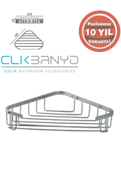 ÇELİK BANYO 25-168.1P Eda Tekli Köşe 18X18 Sabunluk ve Şampuanlık ürün görseli