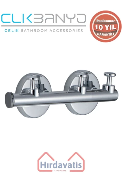 ÇELİK BANYO Paslanmaz Pirinç Flora Askılık Üçlü - Resim 3