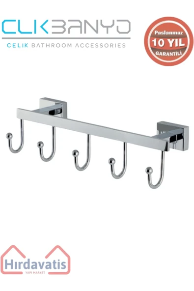 ÇELİK BANYO Paslanmaz Pirinç Kenzo 5’li Askılık ürün görseli