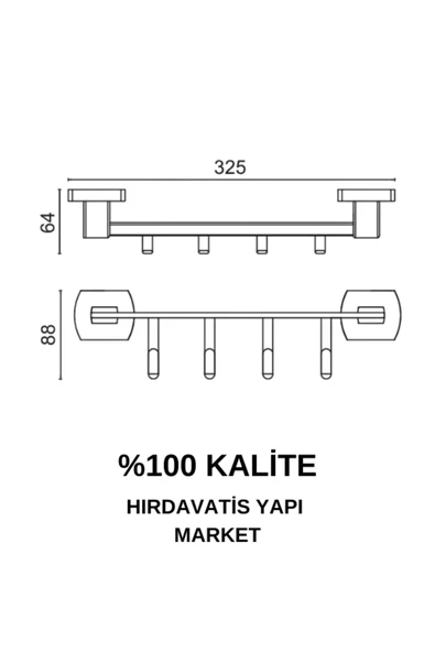 ÇELİK BANYO Paslanmaz Pirinç Milano 4’lü Askılık Altın Sarı Gold - Resim 2