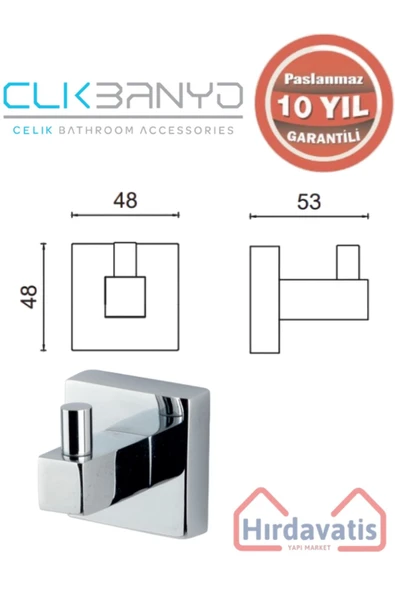 ÇELİK BANYO Paslanmaz Pirinç Tamay Bornozluk Banyo Askısı - Resim 2