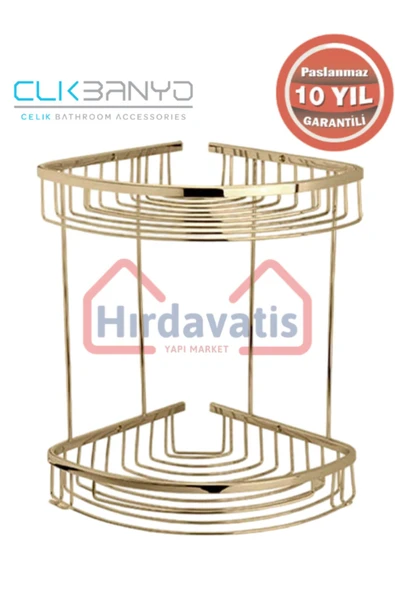 CLK BANYO PASLANMAZ PİRİNÇ DESTİNA 2'Lİ KÖŞE ŞAMPUANLIK 19X19CM ürün görseli