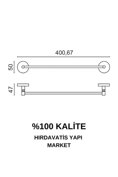 ÇELİK BANYO Paslanmaz Pirinç Dilek Uzun Havluluk 40cm - Resim 2