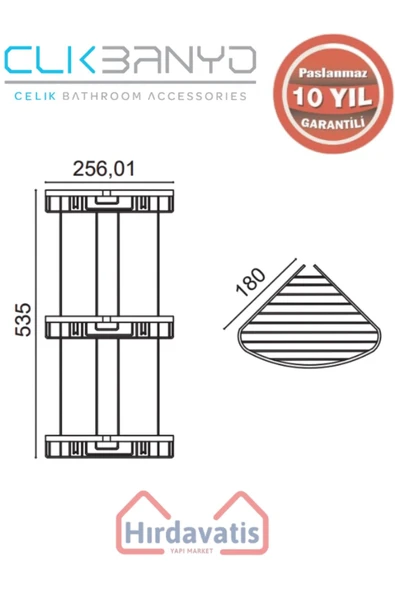ÇELİK BANYO Paslanmaz Pirinç Zerrin Üçlü 18x18cm Sabunluk Şampuanlık Ve Köşe Süngerlik Mat Siyah - 2