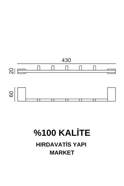 ÇELİK BANYO Paslanmaz Pirinç Titanik 5’li Askılık Altın Sarı Gold - Resim 2