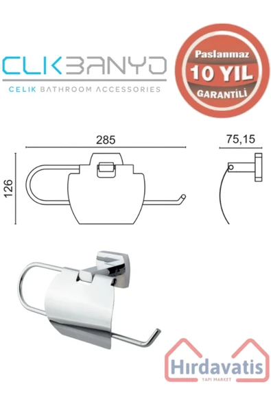 ÇELİK BANYO Paslanmaz Pirinç Milano Geni? Kapaklı Kağıt Havluluk - Resim 2