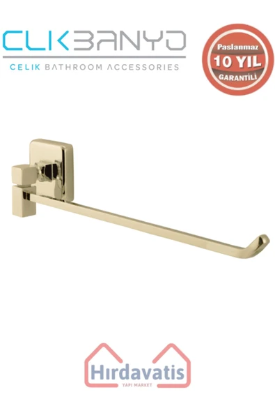 ÇELİK BANYO Paslanmaz Pirinç Kumru Tekli Döner Havluluk Altın Sarı Gold ürün görseli