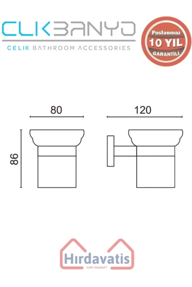 ÇELİK BANYO Paslanmaz Pirinç Vizyon Diş Fırçalık - Resim 2