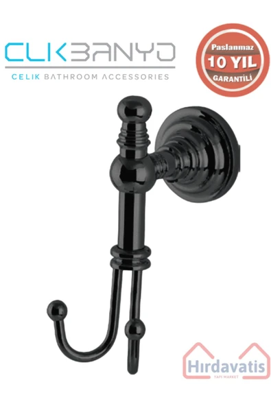 ÇELİK BANYO Paslanmaz Pirinç Ottoman Bornozluk Çiftli  Mat Siyah 10 Yıl Garantili ürün görseli