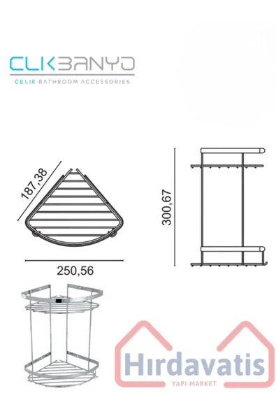 CLK BANYO Çelik Zerrin 304 Ikili 19x19cm - Resim 2