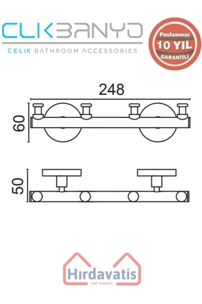 ÇELİK BANYO Paslanmaz Pirinç Flora Askılık Dörtlü - Resim 2