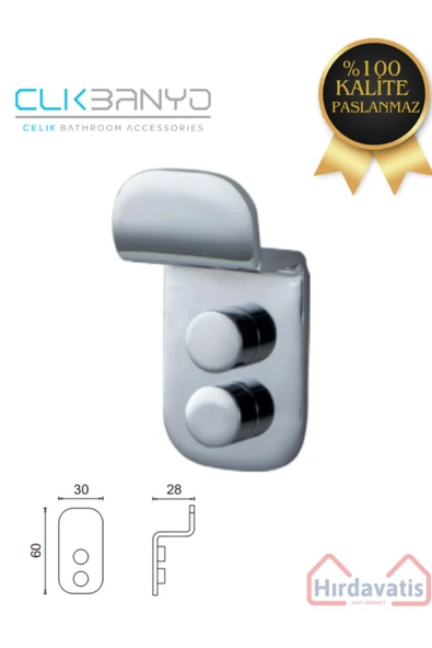 CLK BANYO Paslanmaz Çelik Paris Tekli Askılık Havluluk Banyo Askısı ürün görseli 1