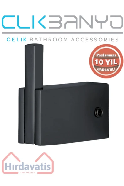 ÇELİK BANYO Paslanmaz Pirinç Titanik Bornozluk Tekli Havlu Askısı Mat Siyah ürün görseli