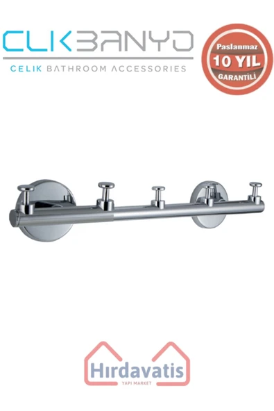 ÇELİK BANYO Paslanmaz Pirinç Flora Askılık Beșli - Resim 3