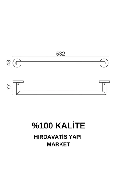 ÇELİK BANYO Paslanmaz Pirinç Flora Küvet Kolu 50cm - Resim 2