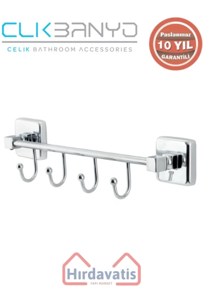 ÇELİK BANYO Paslanmaz Pirinç Kumru Kancalı 4’lü Askılık ürün görseli