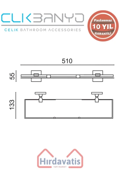 ÇELİK BANYO Paslanmaz Pirinç Kumru Etajer - Resim 2