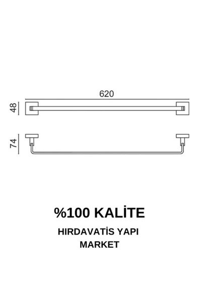 ÇELİK BANYO Paslanmaz Pirinç Tamay Havluluk 60cm Altın Sarı Gold - Resim 2