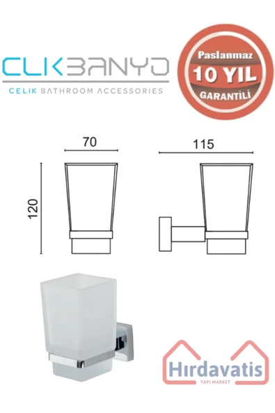 ÇELİK BANYO Paslanmaz Pirinç Tamay Diş Fırçalık - Resim 2
