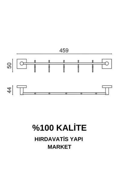 ÇELİK BANYO Paslanmaz Pirinç Vizyon 5’li Askılık Altın Sarı Gold - Resim 2