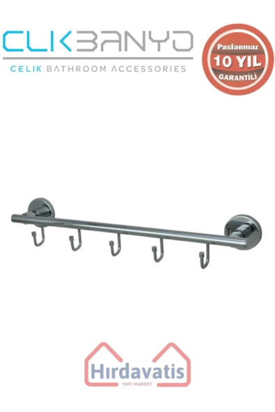ÇELİK BANYO Paslanmaz Pirinç Flora 5’li Askılık ürün görseli