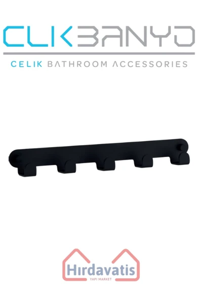 ÇELİK BANYO Paris DKP Beşli Askılık Mat Siyah - Resim 3