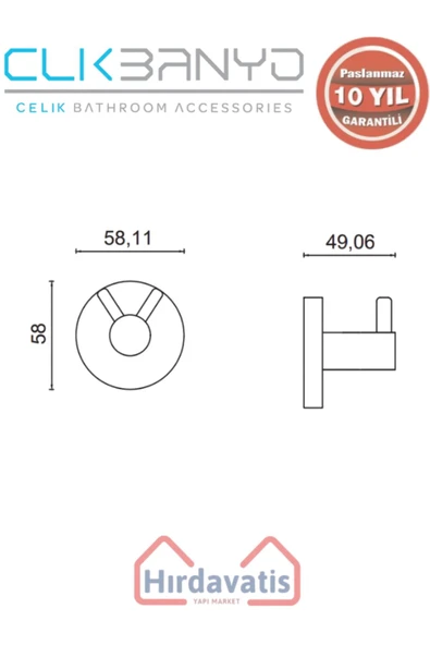 ÇELİK BANYO Paslanmaz Pirinç Flora Çiftli Askılık - Resim 2