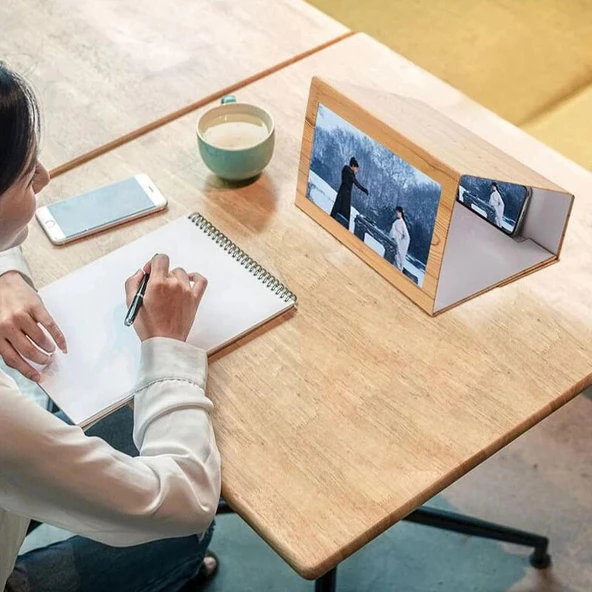 3D Cep Telefonu Ekran Büyüteci Ahşap - 4