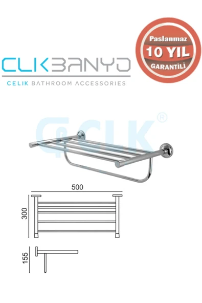 ÇELİK BANYO Montajlı Raf Havluluk 50cm ürün görseli