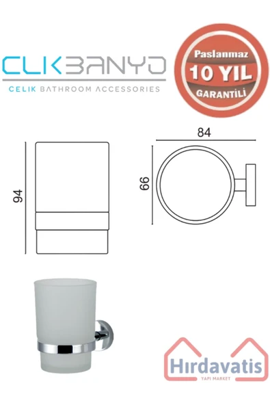 ÇELİK BANYO Paslanmaz Pirinç Eser Diş Fırçalık - Resim 2