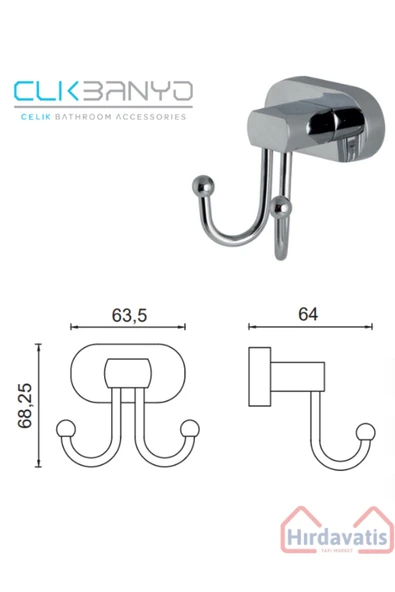 ÇELİK BANYO PASLANMAZ PİRİNÇ ZİRVE 2'Lİ HAVLU ASKILIK - Resim 2