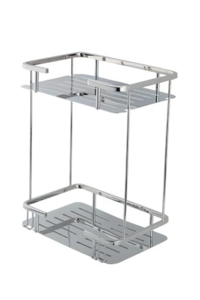 ÇELİK BANYO Paslanmaz Pirinç Lidya İkili 15x22cm Sabunluk Şampuanlık Ve Köşe Süngerlik ürün görseli