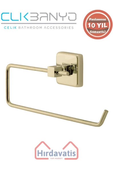 ÇELİK BANYO Paslanmaz Pirinç Kumru Açık Kağıt Havluluk Altın Sarı Gold ürün görseli