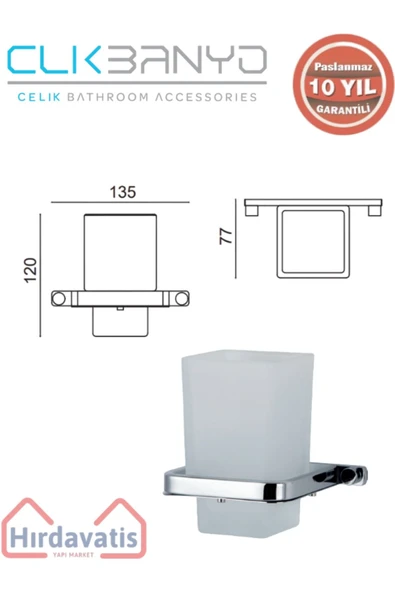 ÇELİK BANYO Paslanmaz Pirinç Mercan Diş Fırçalık - Resim 2