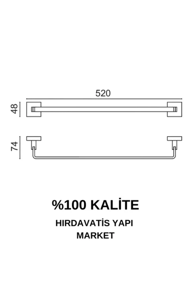 ÇELİK BANYO Paslanmaz Pirinç Tamay Havluluk 50cm Altın Sarı Gold - Resim 2
