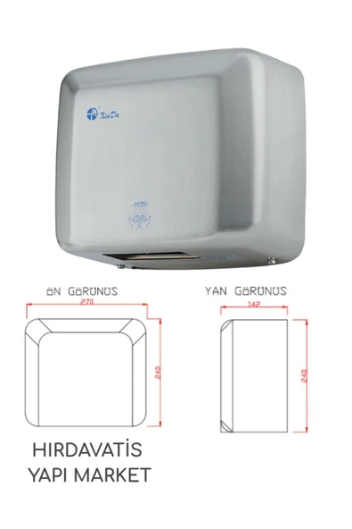 Xinda FOTOSELLİ ALTTAN ÜFLEMELİ EL KURUTMA CİHAZI - Resim 2