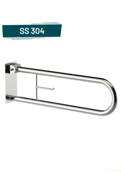 HIRDAVATİS YAPI MARKET Yaşlı Hasta Bedensel Engelli Mafsallı Wc Kağıtlık Tutunma Barı Paslanmaz Banyo Wc Tutamağı Mat Krom - Resim 2