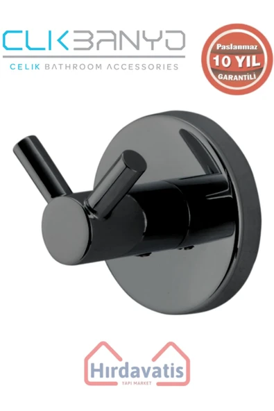 ÇELİK BANYO Paslanmaz Pirinç Flora Çiftli Askılık Mat Siyah ürün görseli