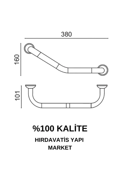 ÇELİK BANYO Paslanmaz Pirinç Bella Küvet Tutamağı 30cm - 2