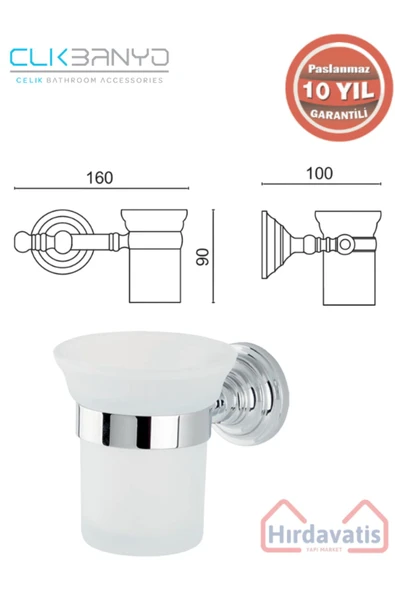 ÇELİK BANYO Paslanmaz Pirinç Ottoman  Di? Fırçalık 10 Yıl Garantili - Resim 2