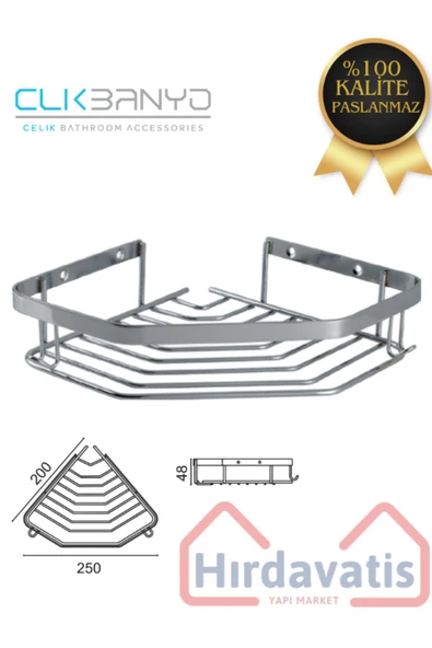 CLK BANYO Çelik Erpa 1’li 19x19 Cm Şampuanlık Köşe Süngerlik ürün görseli