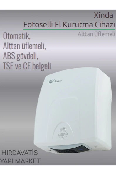 Xinda FOTOSELLİ ALTTAN ÜFLEMELİ EL KURUTMA MAKİNESİ - Resim 2