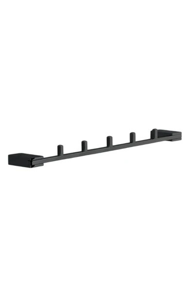 ÇELİK BANYO Paslanmaz Pirinç Titanik 5’li Askılık Mat Siyah - Resim 3