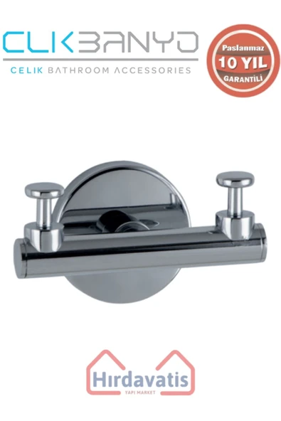 ÇELİK BANYO Paslanmaz Pirinç Flora Askılık İkili - Resim 3