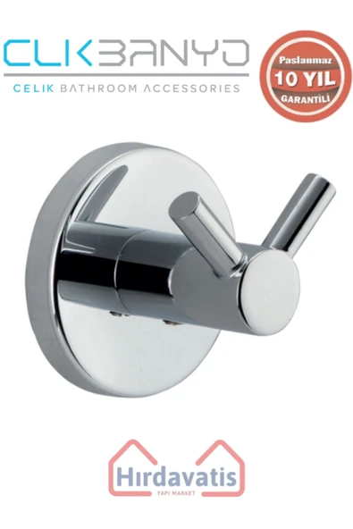 ÇELİK BANYO Paslanmaz Pirinç Flora Çiftli Askılık - Resim 3
