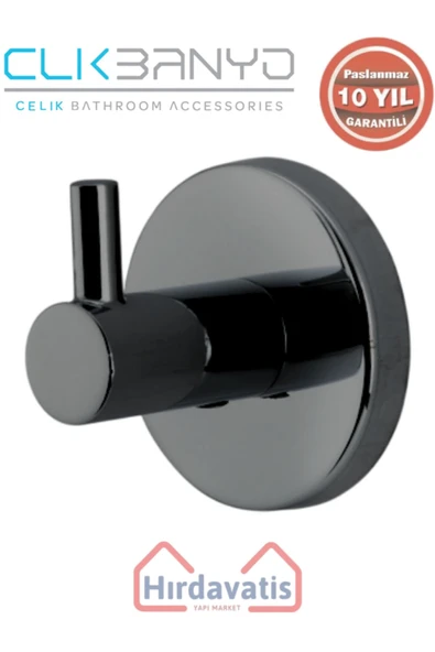 ÇELİK BANYO Paslanmaz Pirinç Flora Tekli Askılık Mat Siyah ürün görseli